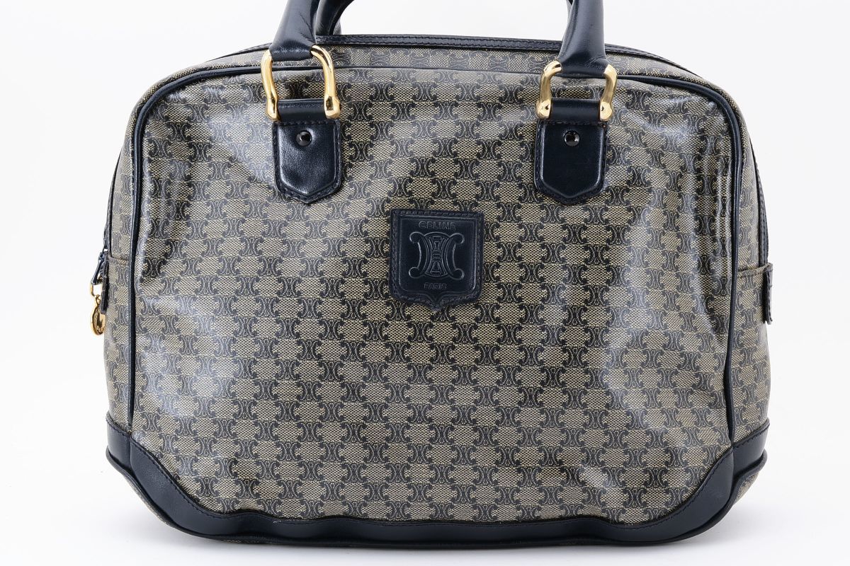CELINE セリーヌ 1円 マカダム柄 ショルダーバッグ PVC×レザー □美品 