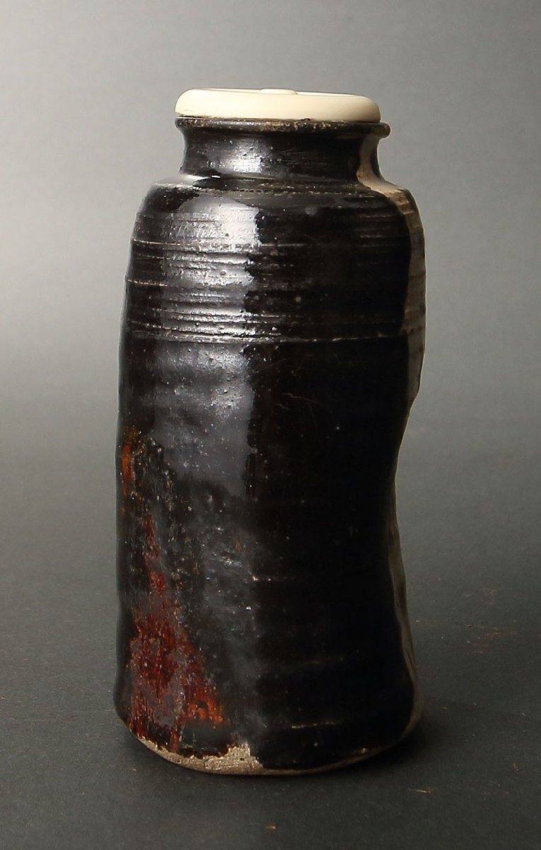 古美術 茶道具 青織部 時代 茶入(A776) 古美術 茶道具 青織部 時代