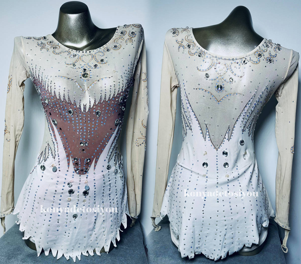 送料210円 LJH0716 ジャンク品 オーダー体操服 競技ダンス バレエ 器械体操 女子 新体操 競技用 光沢 レオタード 仮装イベントコスチューム