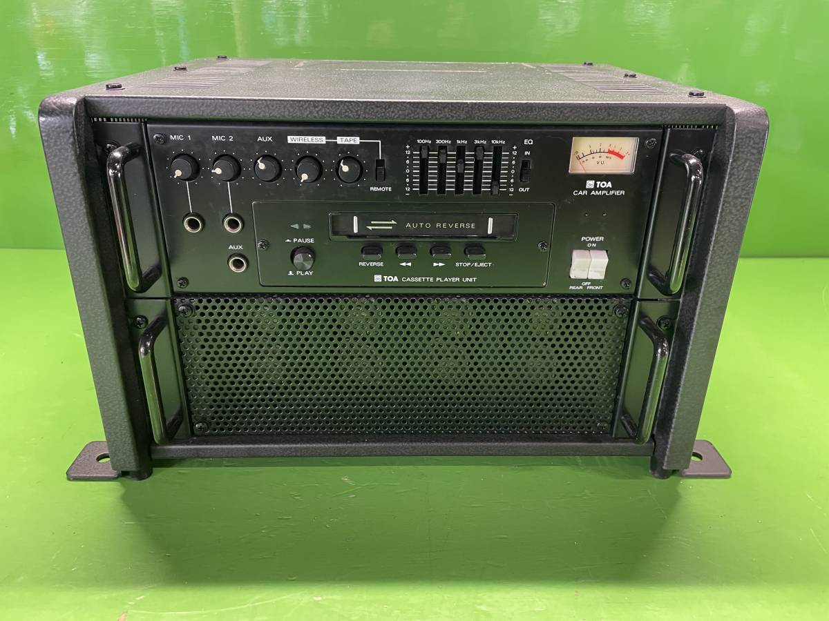 動作OK◇TOA CA-120N カーアンプ 12V 120W(60Wx2) スピーカー出力付き 