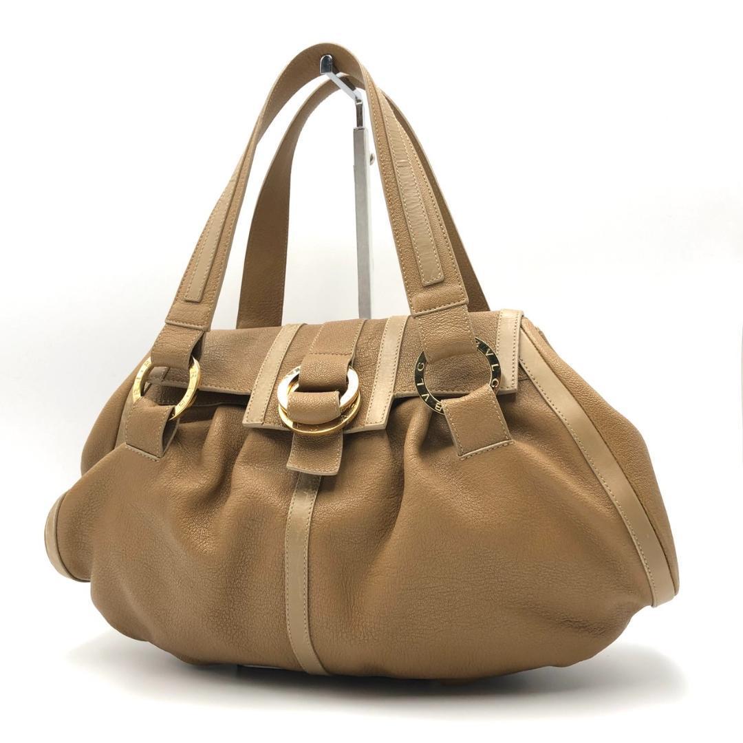 希少カラー】 BVLGARI ブルガリ チャンドラ ハンドバッグ サークル金具 