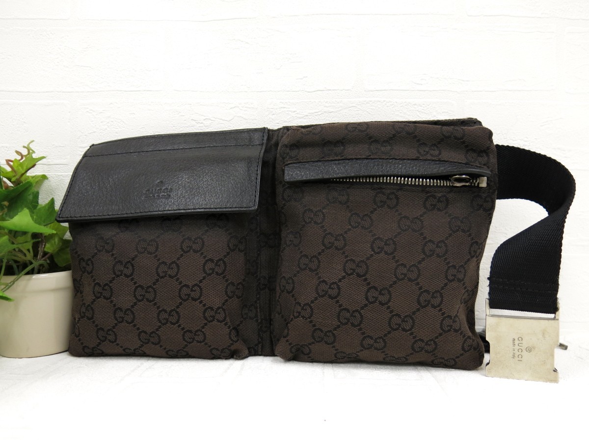 GUCCI グッチ◇メンズ◇GGキャンバス カーフ レザー 本革◇ボディ