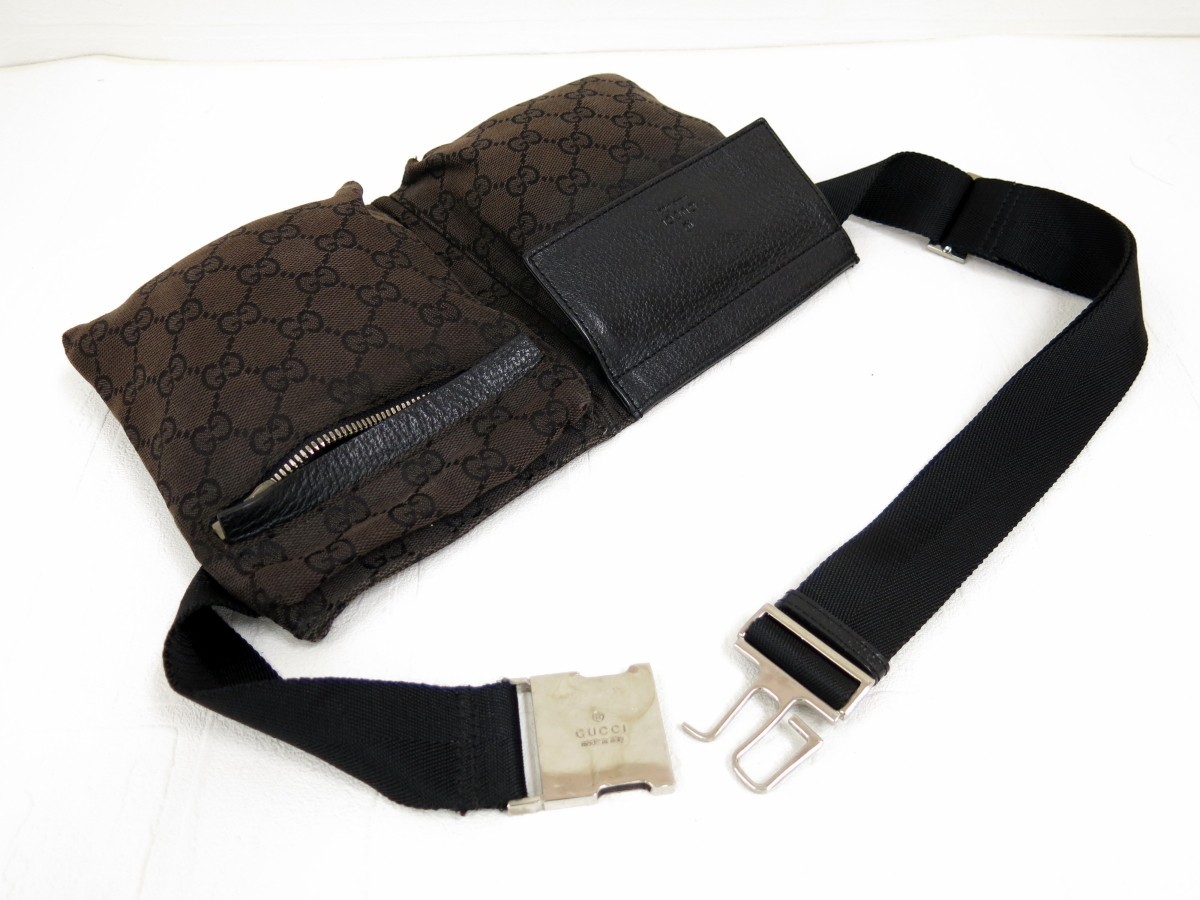 GUCCI グッチ◇メンズ◇GGキャンバス カーフ レザー 本革◇ボディ