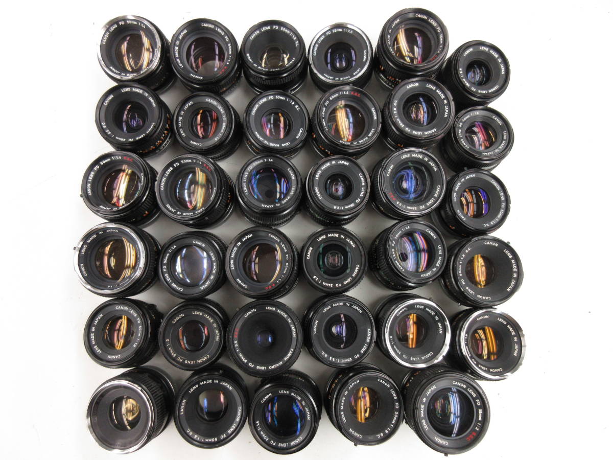 (3476U)ジャンク Canon FD28mm 2.8 FD50mm 1.4 S.S.C. FD50mm 1.8 S.C. 等 キヤノン まとめてセット 35本 動作未確認 同梱不可
