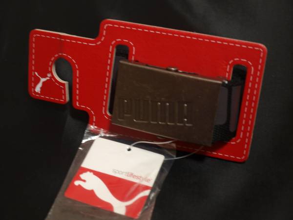 即決500円★PUMAファンダメンタルスウェビングベルト　ブラック_1