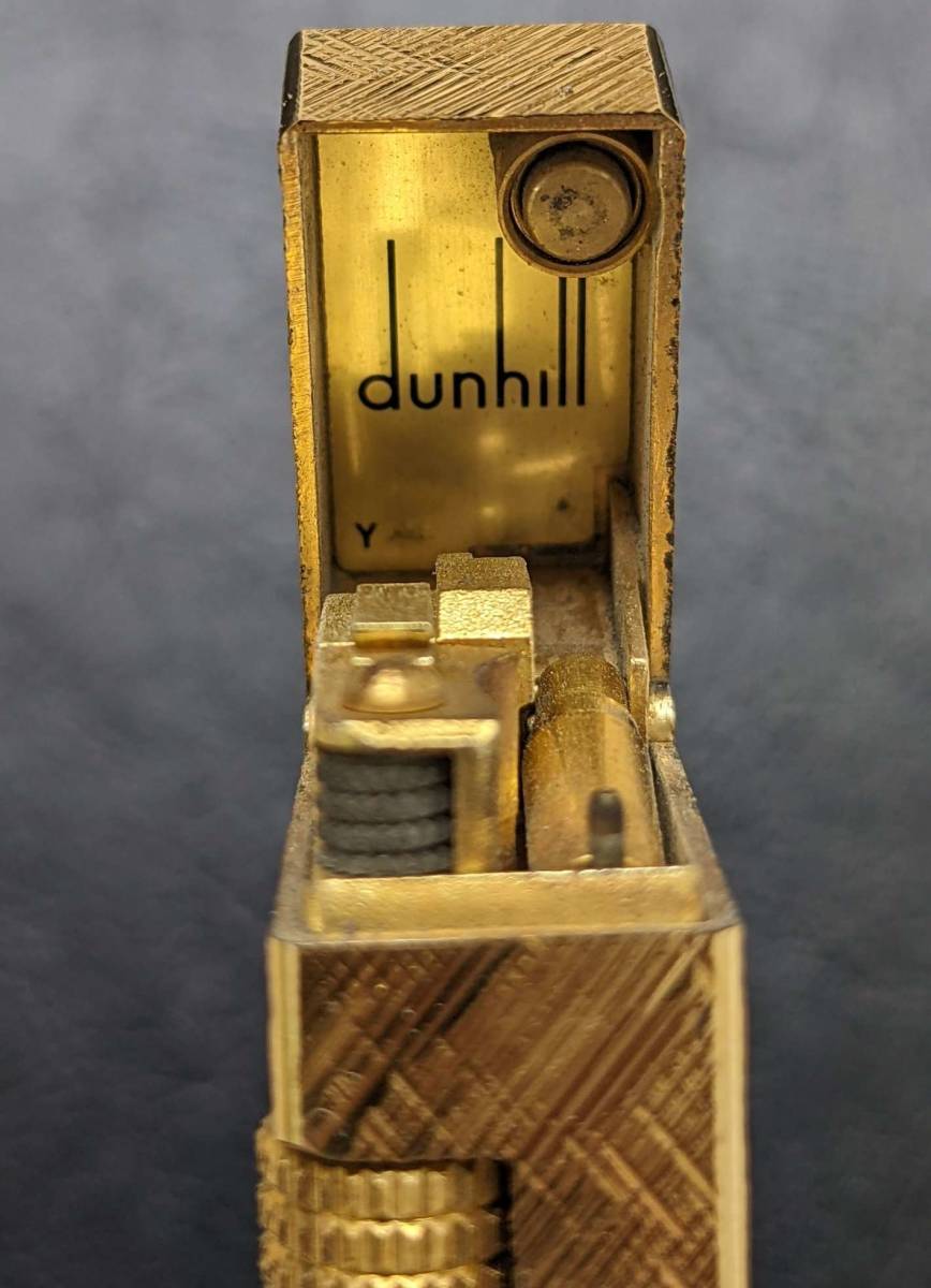 #6015 中古 着火未確認 dunhill ダンヒル ゴールド ローラー ガスライター US.RE24163