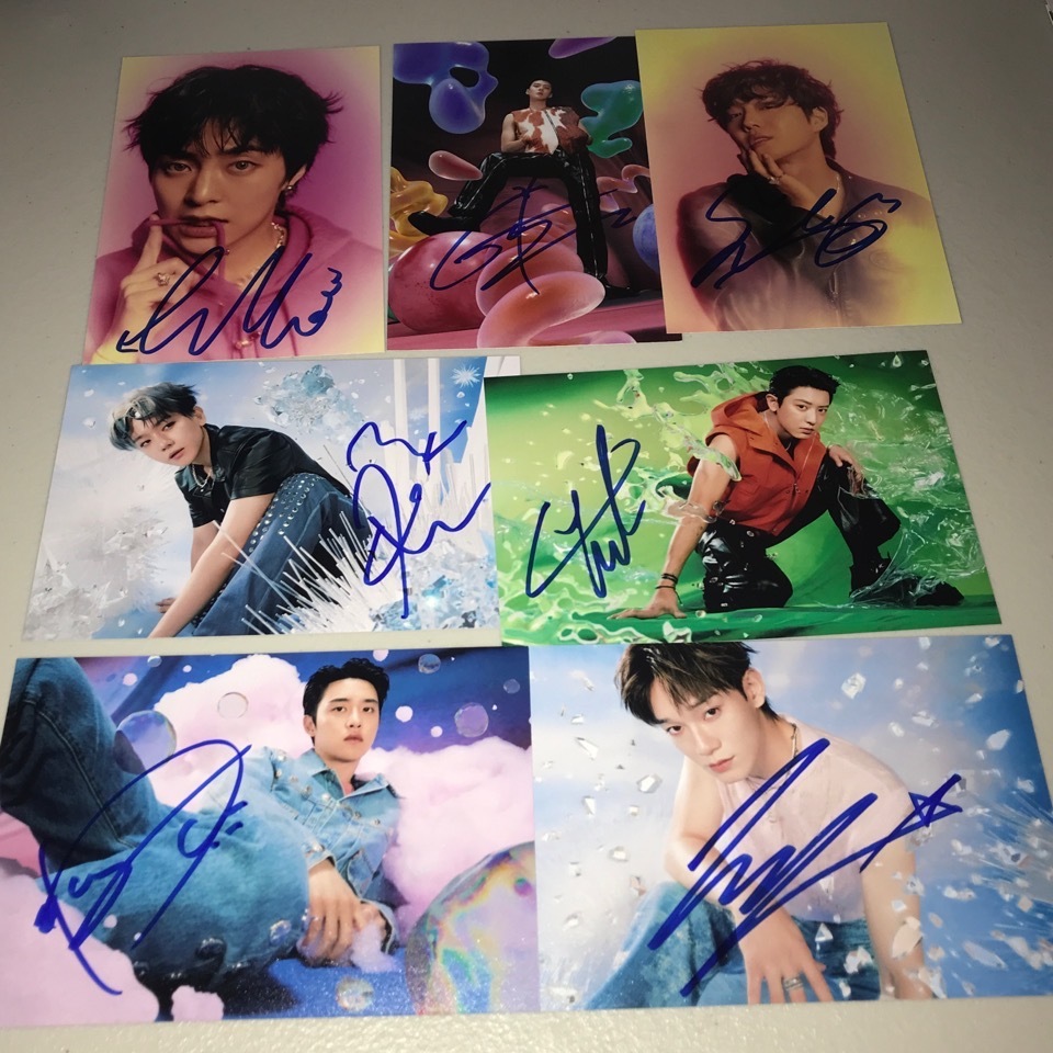 EXO◎韓国7集「EXIST」スチール写真(KGサイズ)7枚セット◎直筆サイン