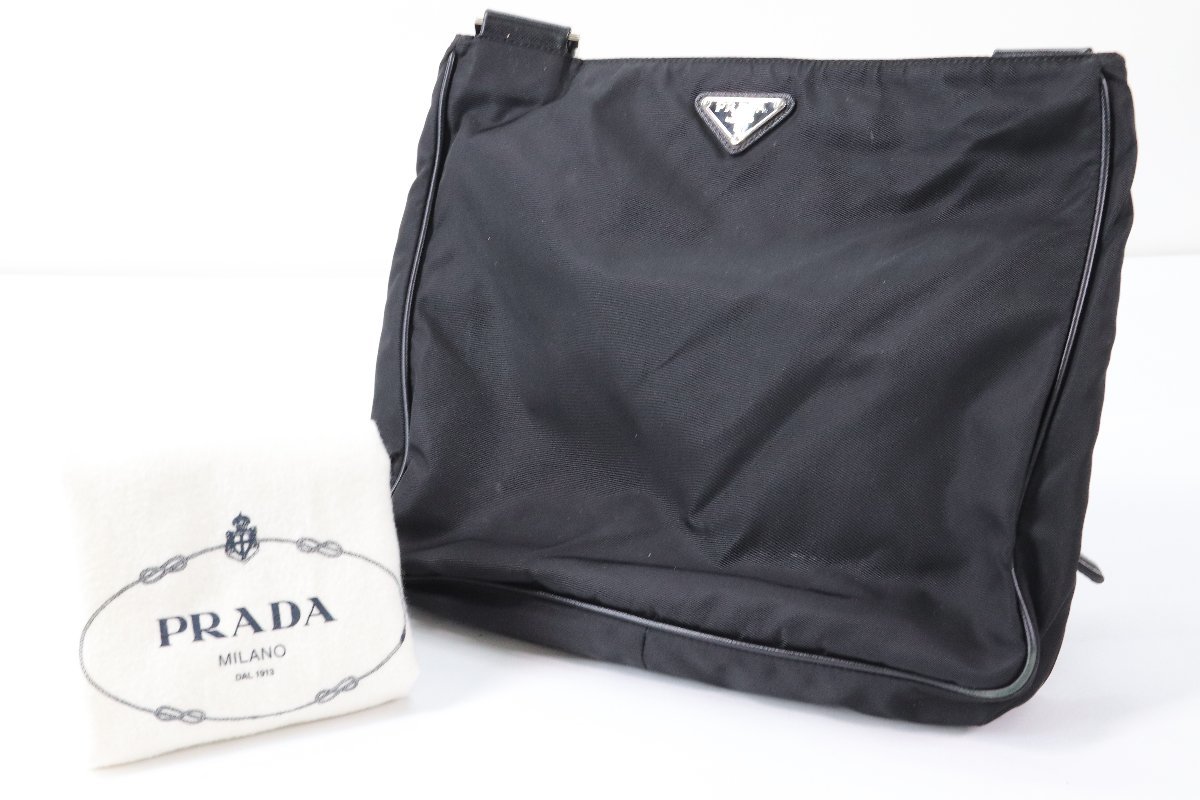 PRADA プラダ 三角ロゴプレート テスートナイロン ブラック 黒 ショルダーバッグ 斜め掛け クロスボディ 肩掛け 鞄 かばん 6493-HY