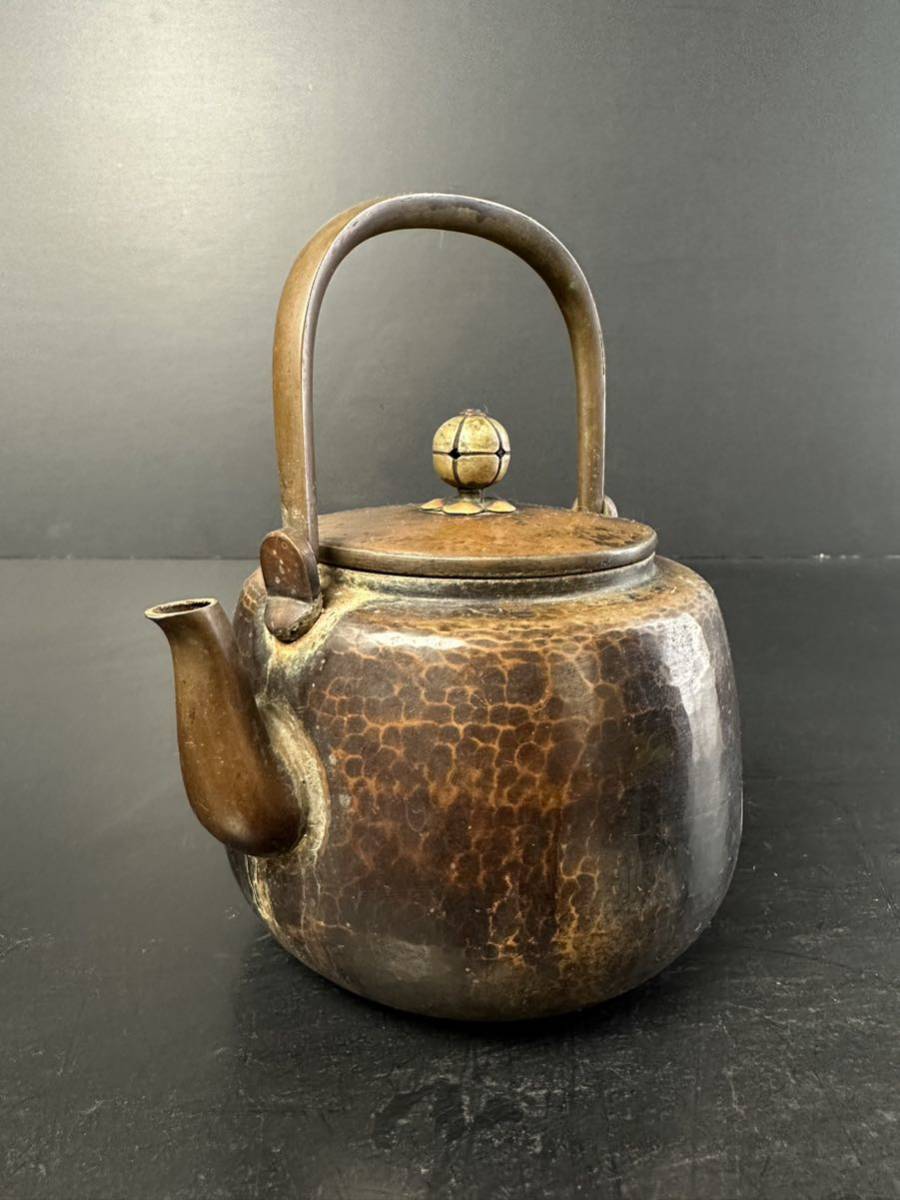 治】金工家作 純銀製 鎚目酒器徳利二点☆箱付 銀重219g 酒器 酒注