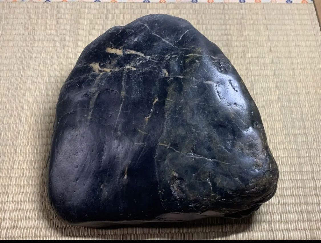 目玉商品》》水石盆栽 神居古潭石 ウブ 横28×高17(cm) 14.56kg骨董盆石