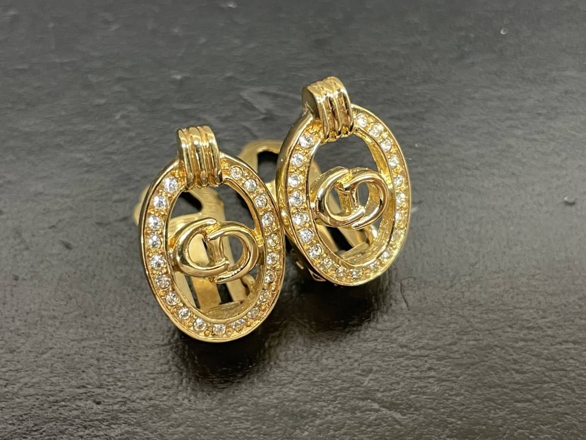 クリスチャンディオールChristian Dior CDロゴラインストーン