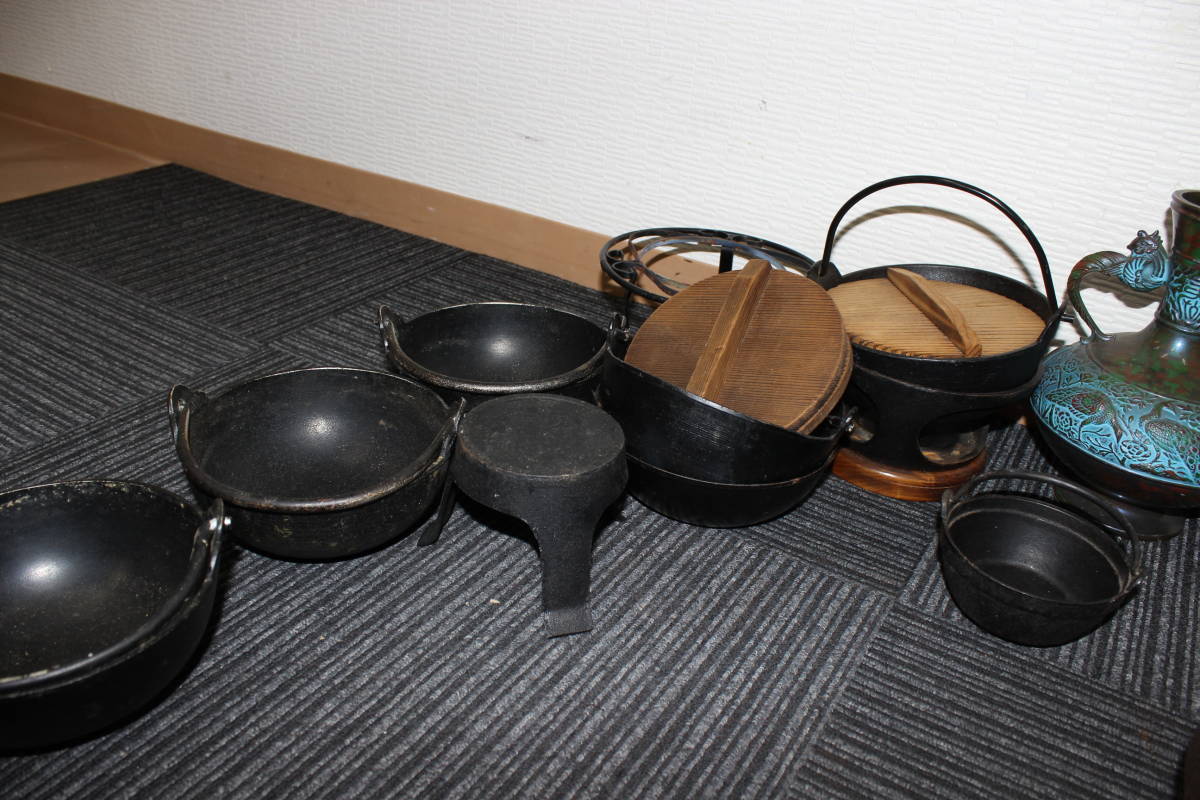 ○【鉄器等まとめ1】茶釜鉄瓶急須岩鋳南部鉄器馬蟹松ぼっくりまろみ桜 