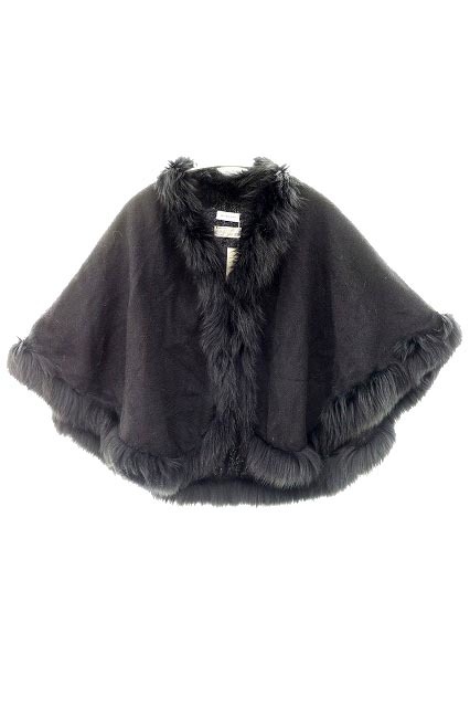 GIVENCHY カシミア100% フォックスファー ポンチョ コート ケープ