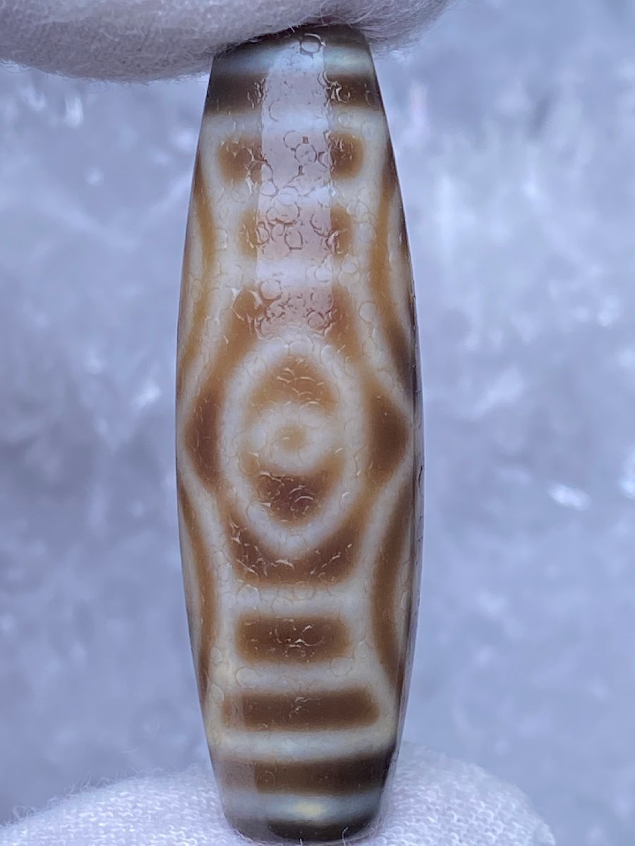 即決 1106f755 新入荷★【チベット馬蹄痕龍眼天珠】★ 37.5x11.5mm（新品）