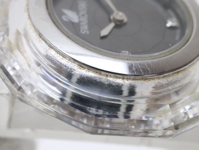 2308-546 スワロフスキー クオーツ 腕時計 SWAROVSKI クリアケース モノクロ 柄文字盤 純正ブレス 腕時計 ウォッチ スワロフスキー [スワロフスキー]Swarovski : JP