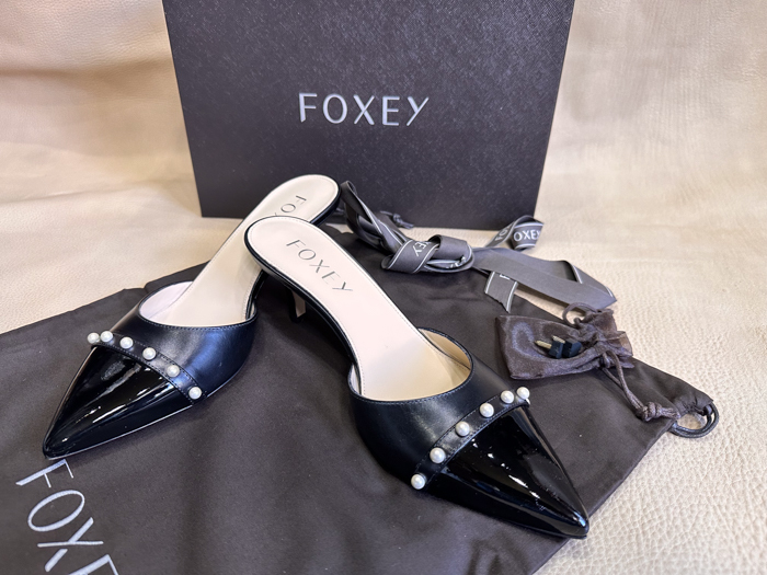 【未使用・新品】フォクシー　FOXEY　ミュール サンダル　パールデザイン　サイズ36