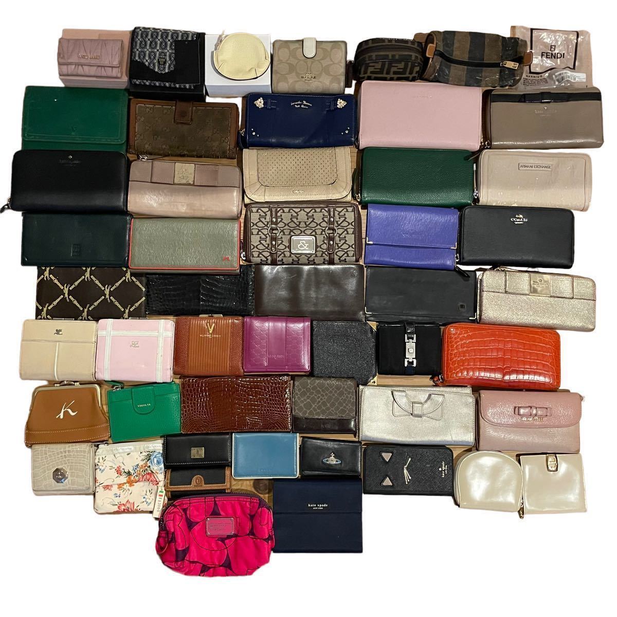 ★財布 小物 ブランド★50品まとめて:グッチ クロエ ダンヒル フェンディ ミュウミュウ コーチ ロンシャン ケイトスペード アナスイ 現状品