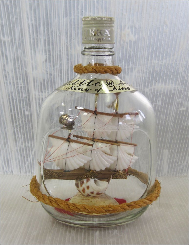 美品　ガラス瓶アート(帆船) 美品ガラス瓶アート(帆船)