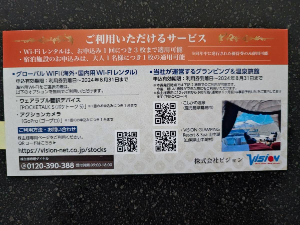 3000円３枚セット ビジョン株主優待券　有効期限2024年8月31日_3