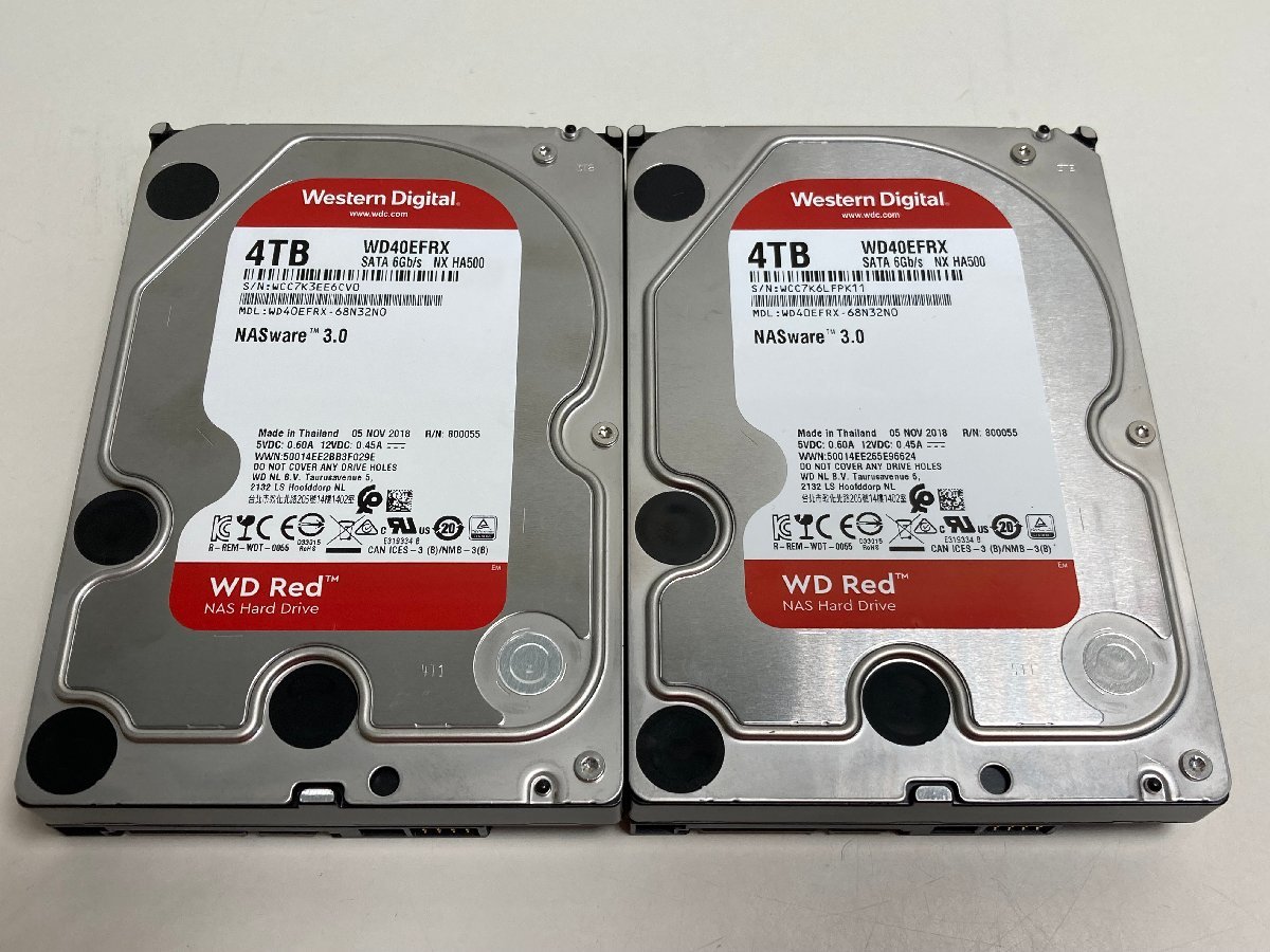☆99-01-9176】□中古品□2台セット Western Digital 4TB 内蔵 HDD