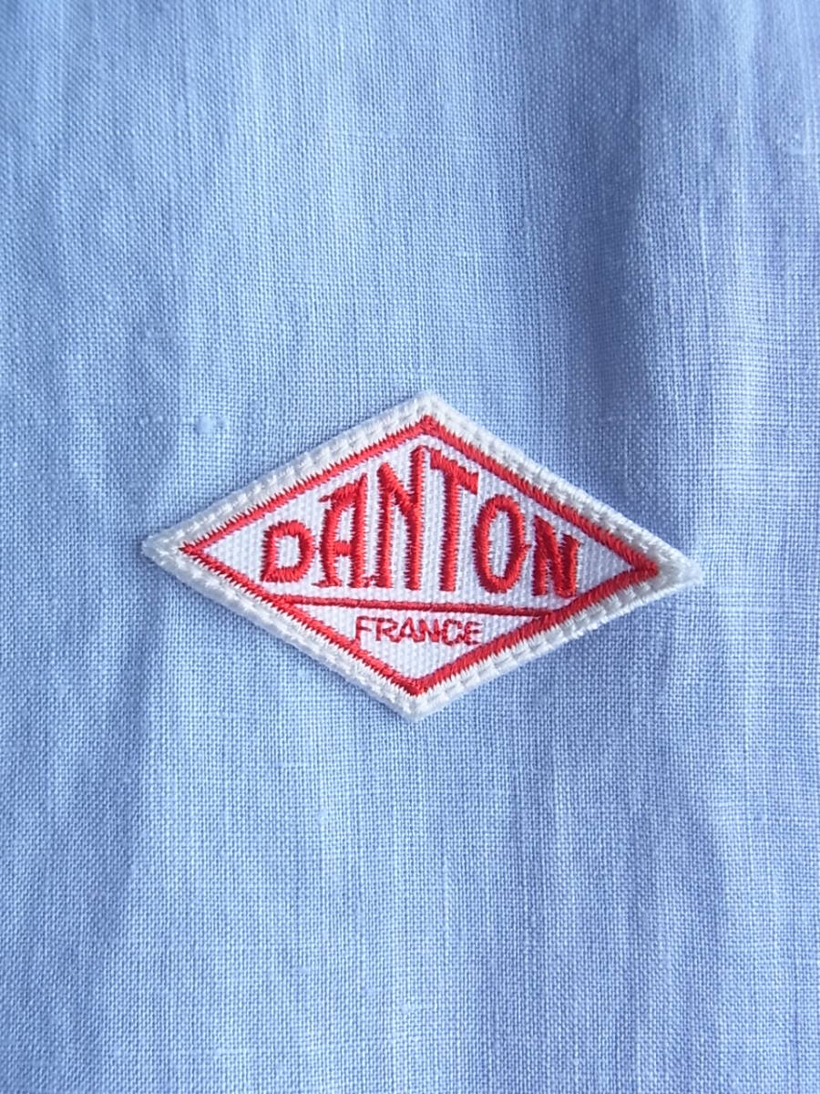 DANTON ダントン リネン100% Aライン ラウンドカラー ワークシャツ