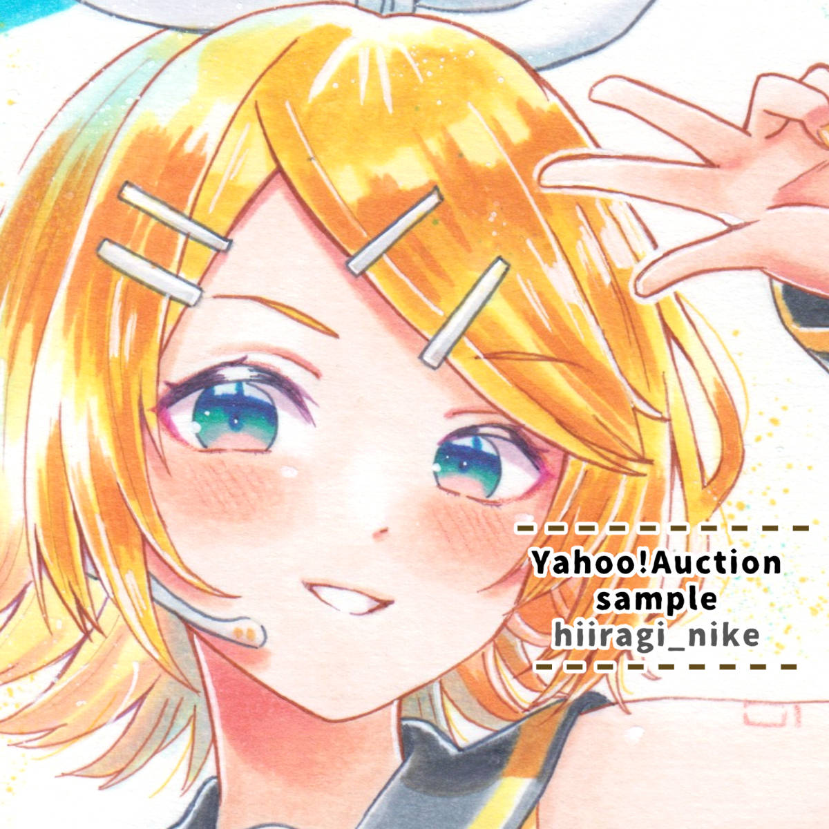 手描きイラスト B6 コピック VOCALOID 鏡音リン(手描きイラスト)｜売買