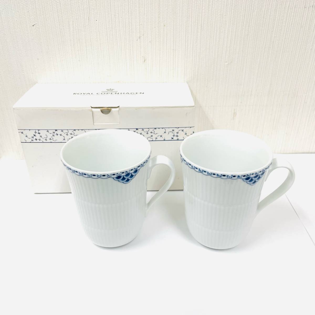 C-2012MI CREATING MOMENTS ROYAL COPENHAGEN ロイヤルコペンハーゲン 497 プリンセスブルー マグカップ 2客セット ペア 洋食器 