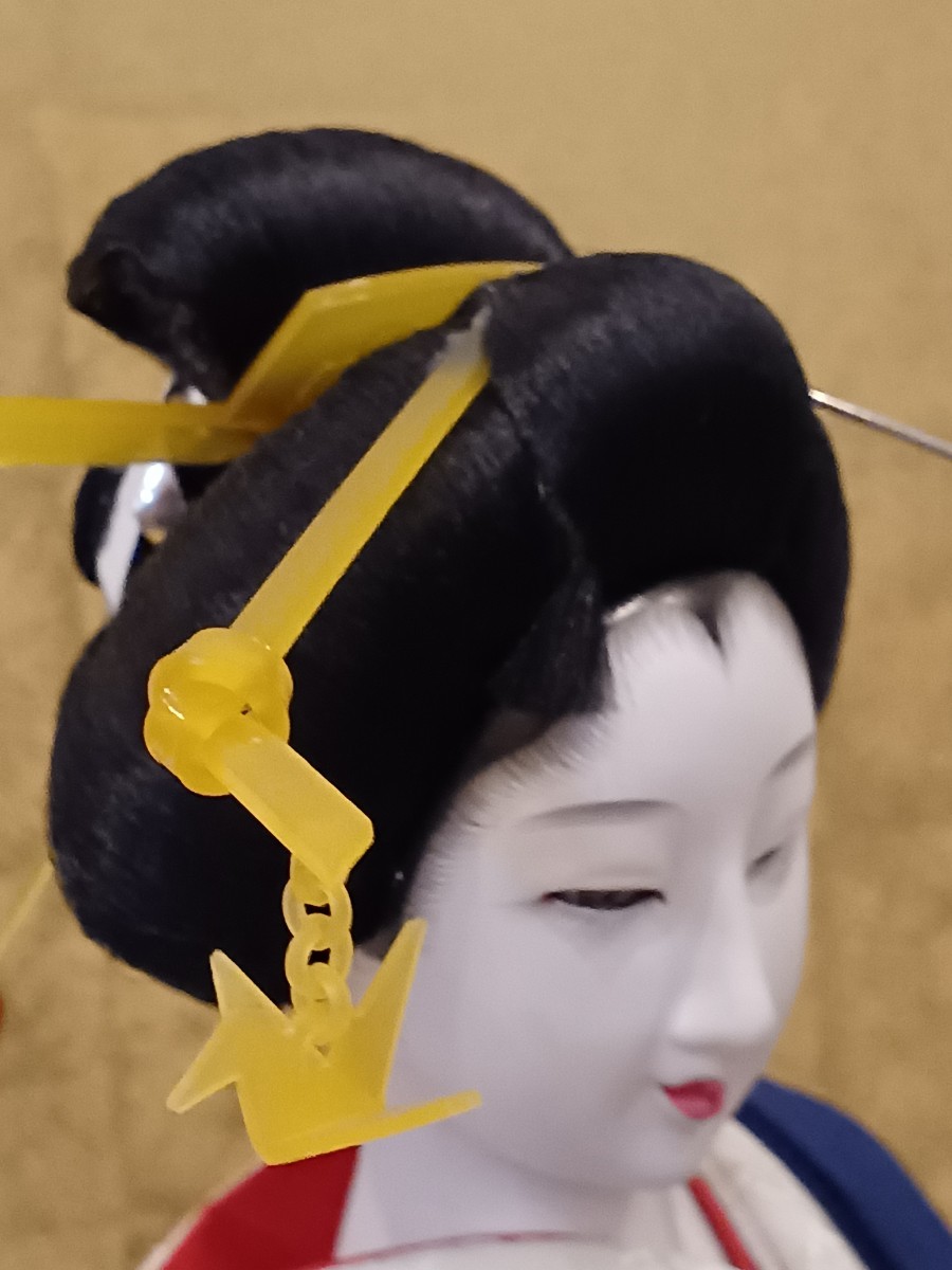 ⑱e☆尾山人形 日本人形 翠仙作 『想い』 高さ約44cm 舞踊 扇子 鶴 