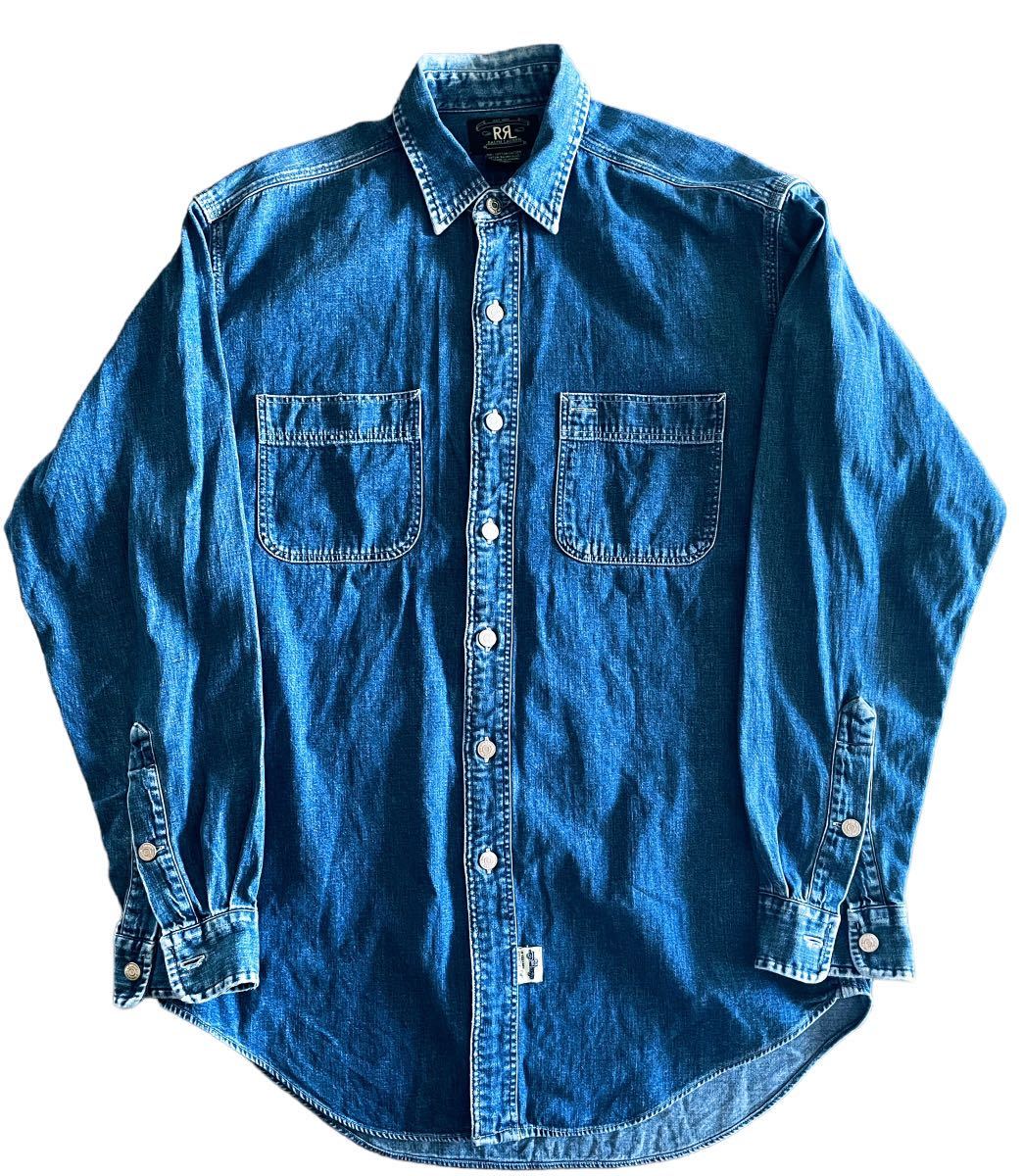 お買い得，最新作 RRL Double RL Denim Work Shirt ダブルアールエル