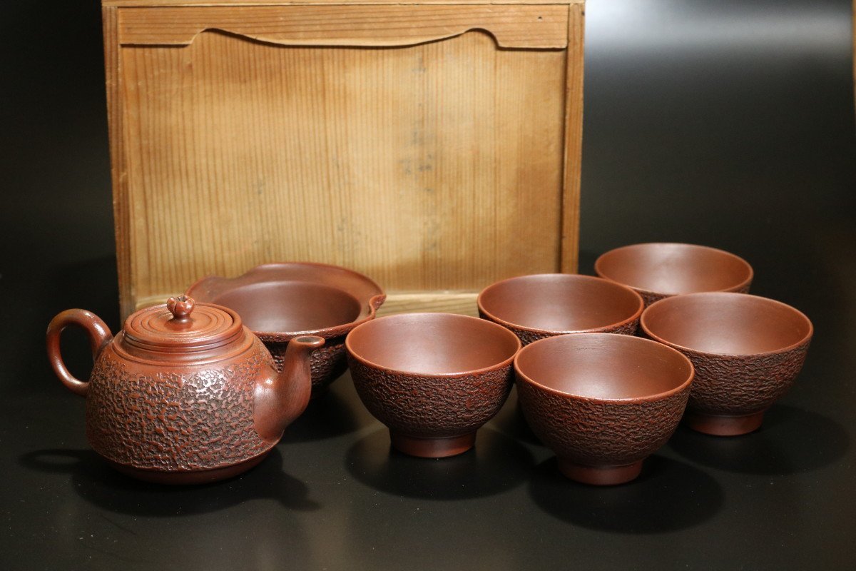 茶道具 備前焼 青備前 森陶岳造 茶壷 共箱 V R8405 茶道具 備前焼 青