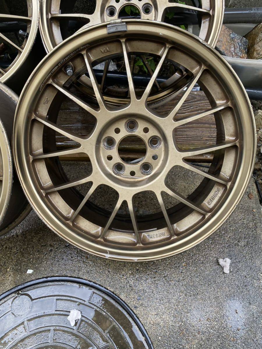 レイズ rays ボルクレーシング SE37 PCD100 5穴 17×7.5J ＋48 ゴールド  