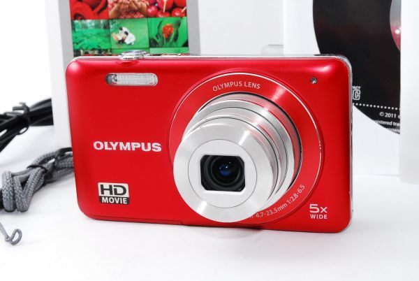 極美品OLYMPUS ☆実用美品☆ オリンパス OLYMPUS VG-120 レッド