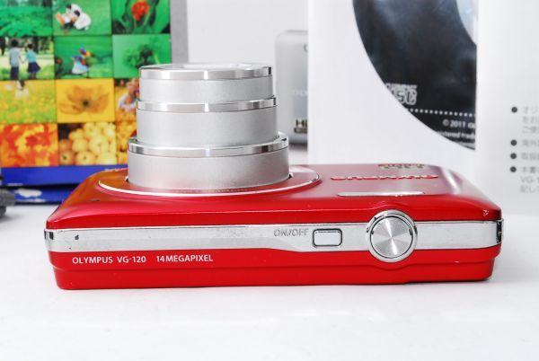 極美品OLYMPUS ☆実用美品☆ オリンパス OLYMPUS VG-120 レッド