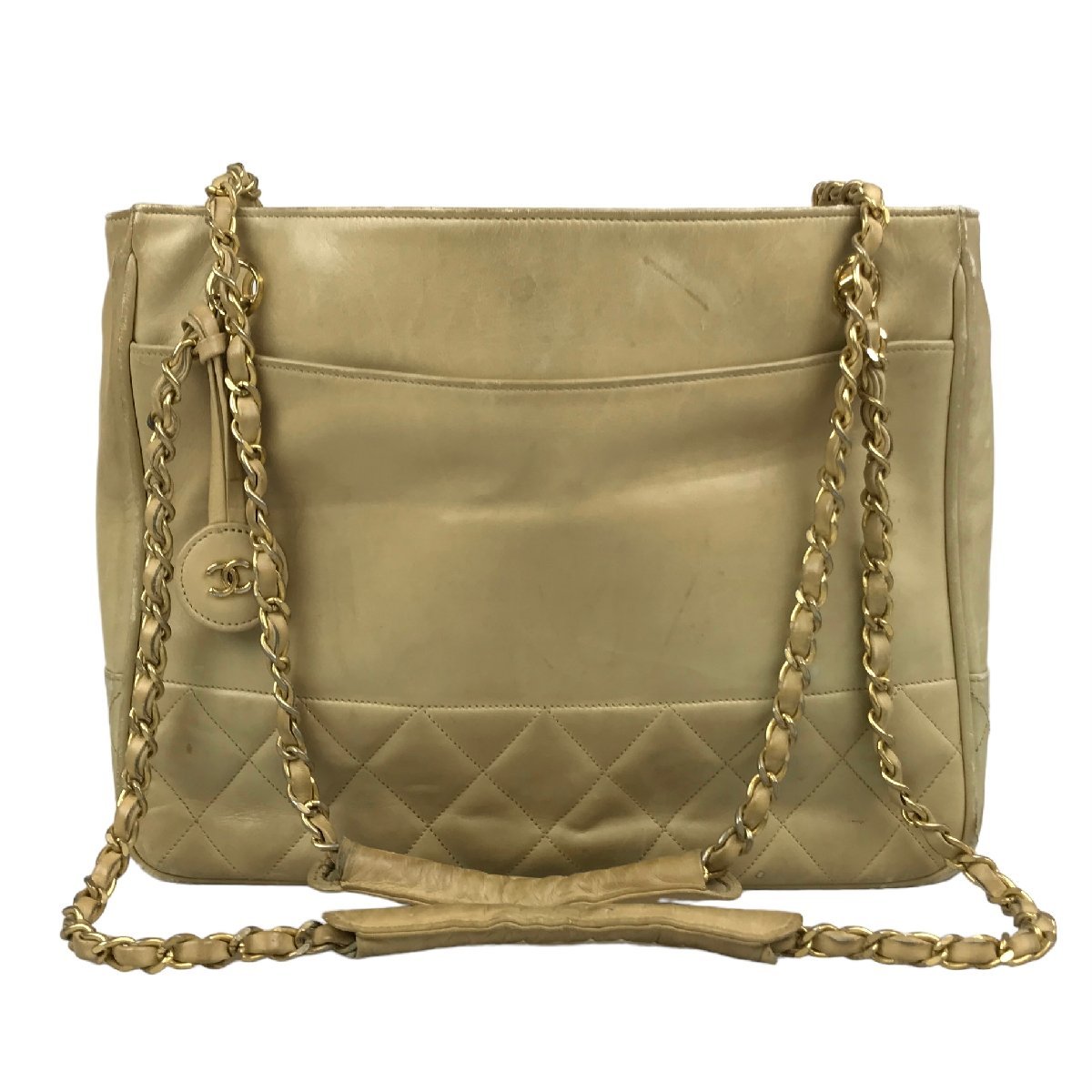 お得，安い 1円 シャネル CHANEL バッグ ショルダーバッグ チェーンショルダー マトラッセ レザー ベージュ ゴールド金具(ショルダーバッグ)｜売買されたオークション情報、yahooの商品情報をアーカイブ かばん、バッグ