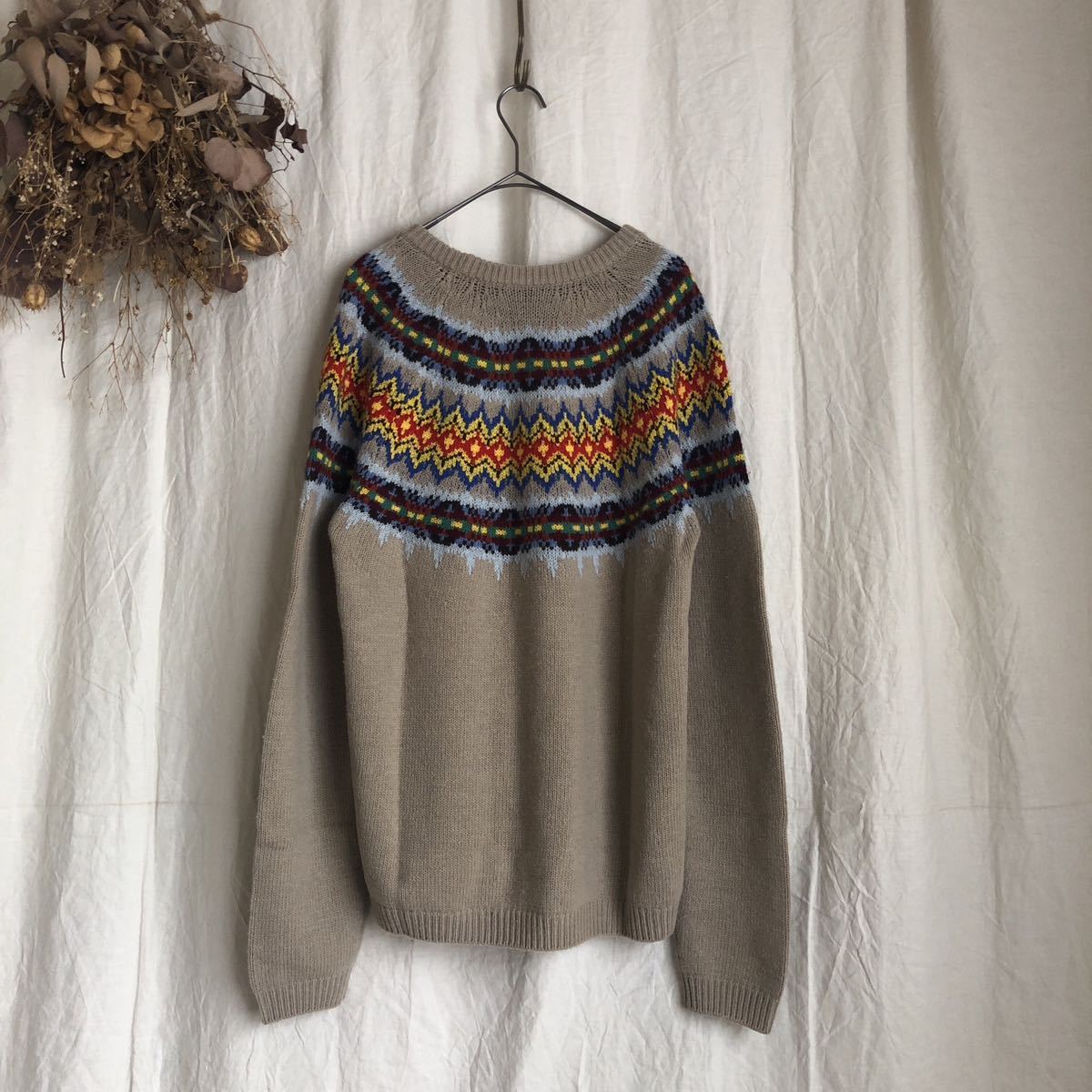 レア GUCCI グッチ ウールカシミヤ フェアアイル柄 ニット/セーター XL 