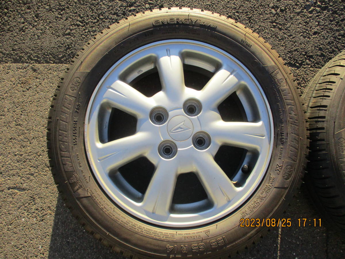 155/65R14 ミシュラン 2019年＆ダイハツ純正アルミ4穴【 14X4.5J 45 】