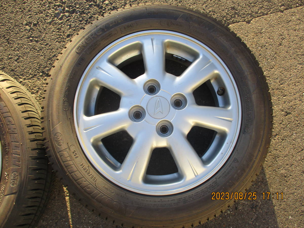 155/65R14 ミシュラン 2019年＆ダイハツ純正アルミ4穴【 14X4.5J 45 】