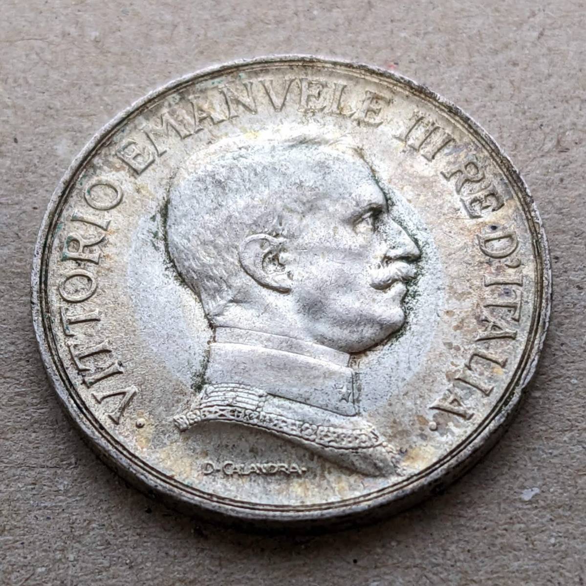 6543. 極美品 1917年 ヴィットリオ・エマヌエーレ3世 銀貨 6543. 極美品 1917年 ヴィットリオ・エマヌエーレ3世 銀貨 6543. 極美