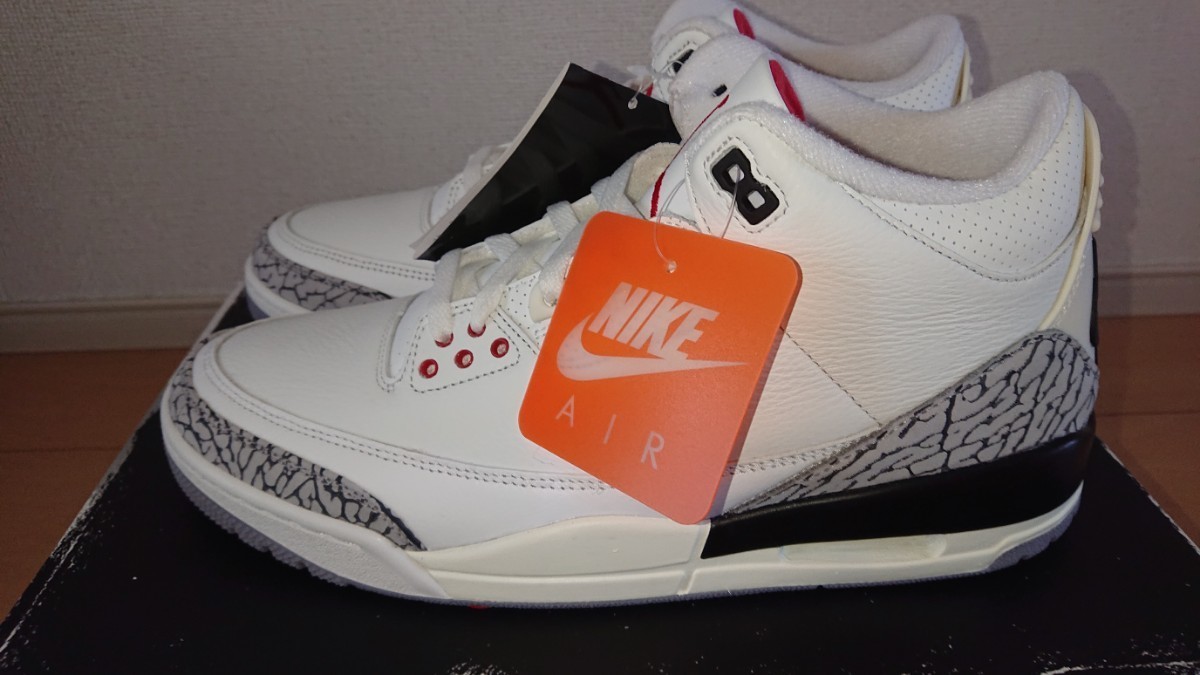 NIKE AIR JORDAN 3 RETRO WHITE CEMENT REIMAGINED 28.5cm