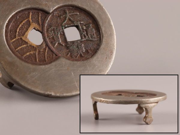 古美術 古錫造 書道具 墨床 細密細工 時代物 極上品 初だし