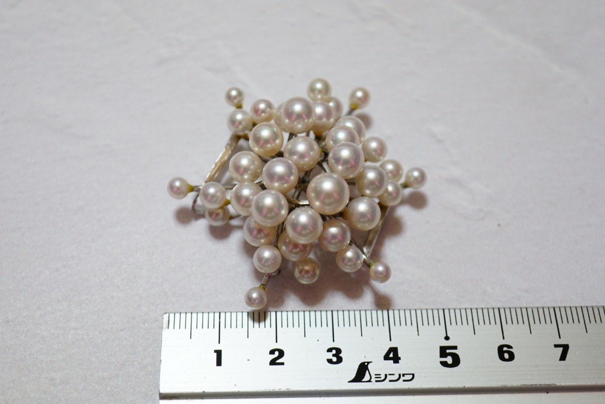 422 アコヤ真珠 本真珠 パール ペンダント ブローチ 帯留め オビドメ 