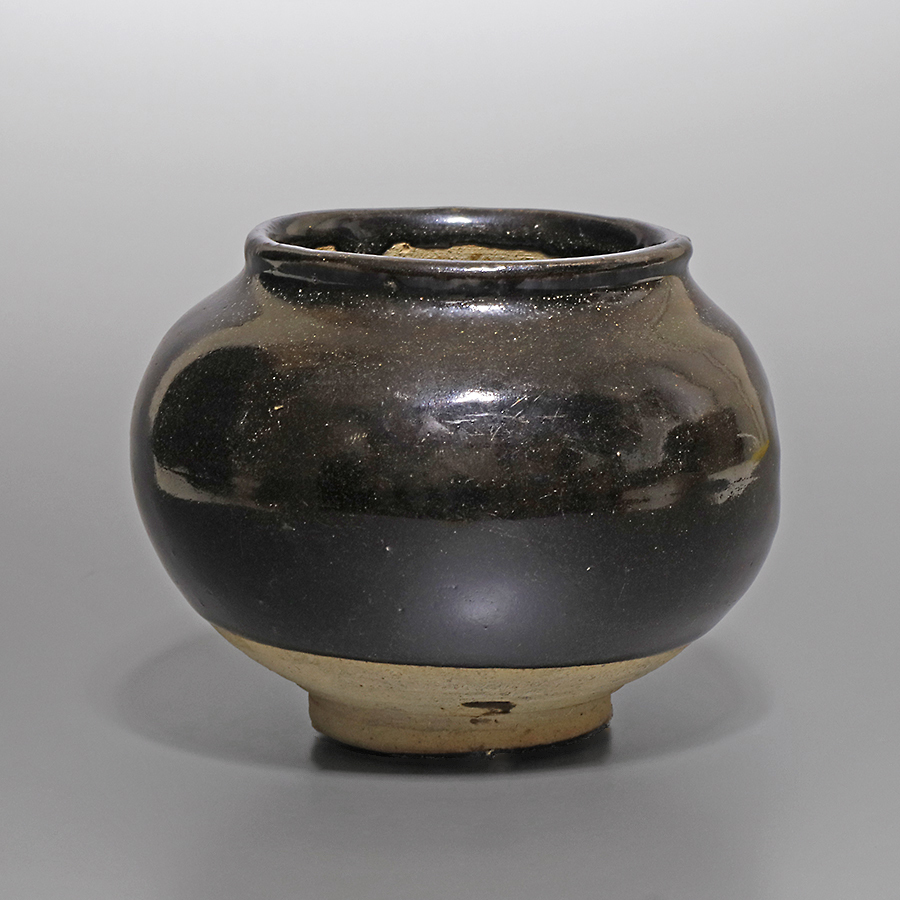 ★いい楽 特集中国美術★黒釉壺 磁州窯系 元時代