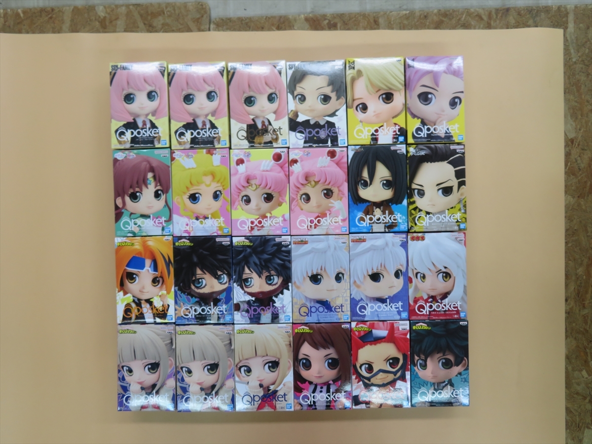 現状品 プライズ フィギュア セットd Qposket 合計24体 重複あり ヒロアカ/スパイファミリー/セーラームーン 他 送料無料c9