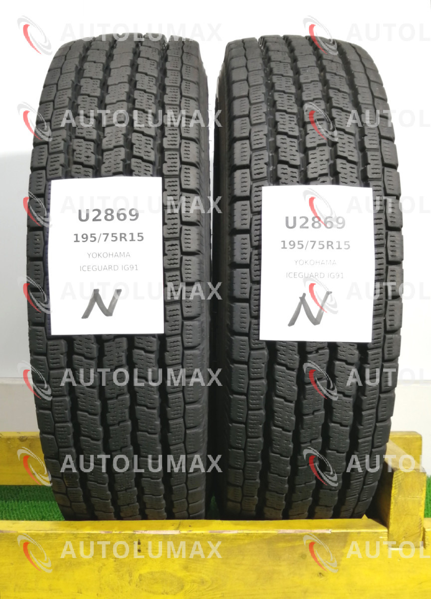 195/75R15 109/107L LT 12PR Yokohama iceGUARD iG91 中古 スタッドレスタイヤ 2本セット 2020年製 ヨコハマ U2869.N