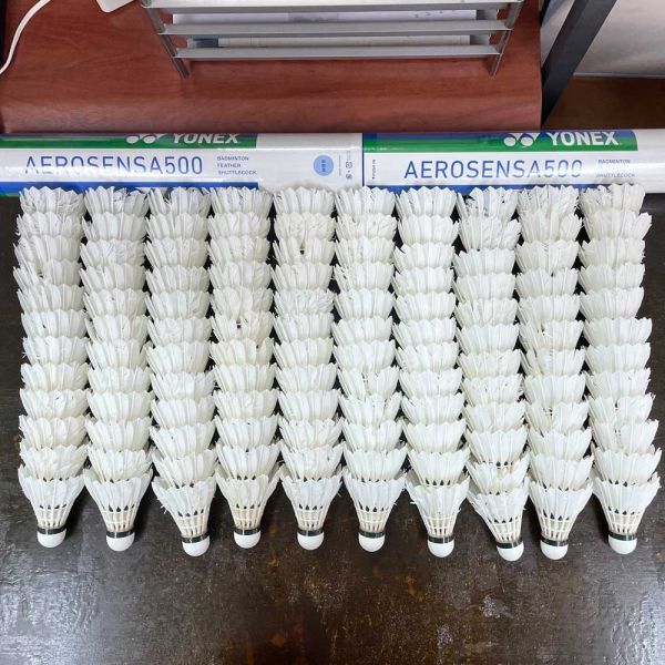 中古シャトル アエロセンサ500 120個セットno.3 YONEX AEROSENSA 500バドミントンシャトル-shuttle 3番 1桟敷 中古