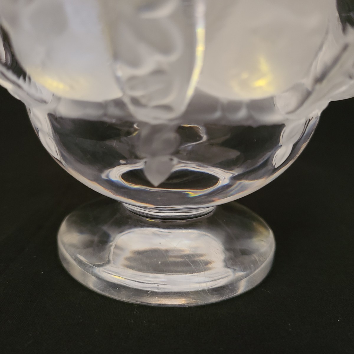 美品　LALIQUE ラリック ダンピエール フラワーベース 花瓶 小鳥 23☆ LALIQUE クリスタルガラス ダンピエール 小鳥 花瓶 フラワー
