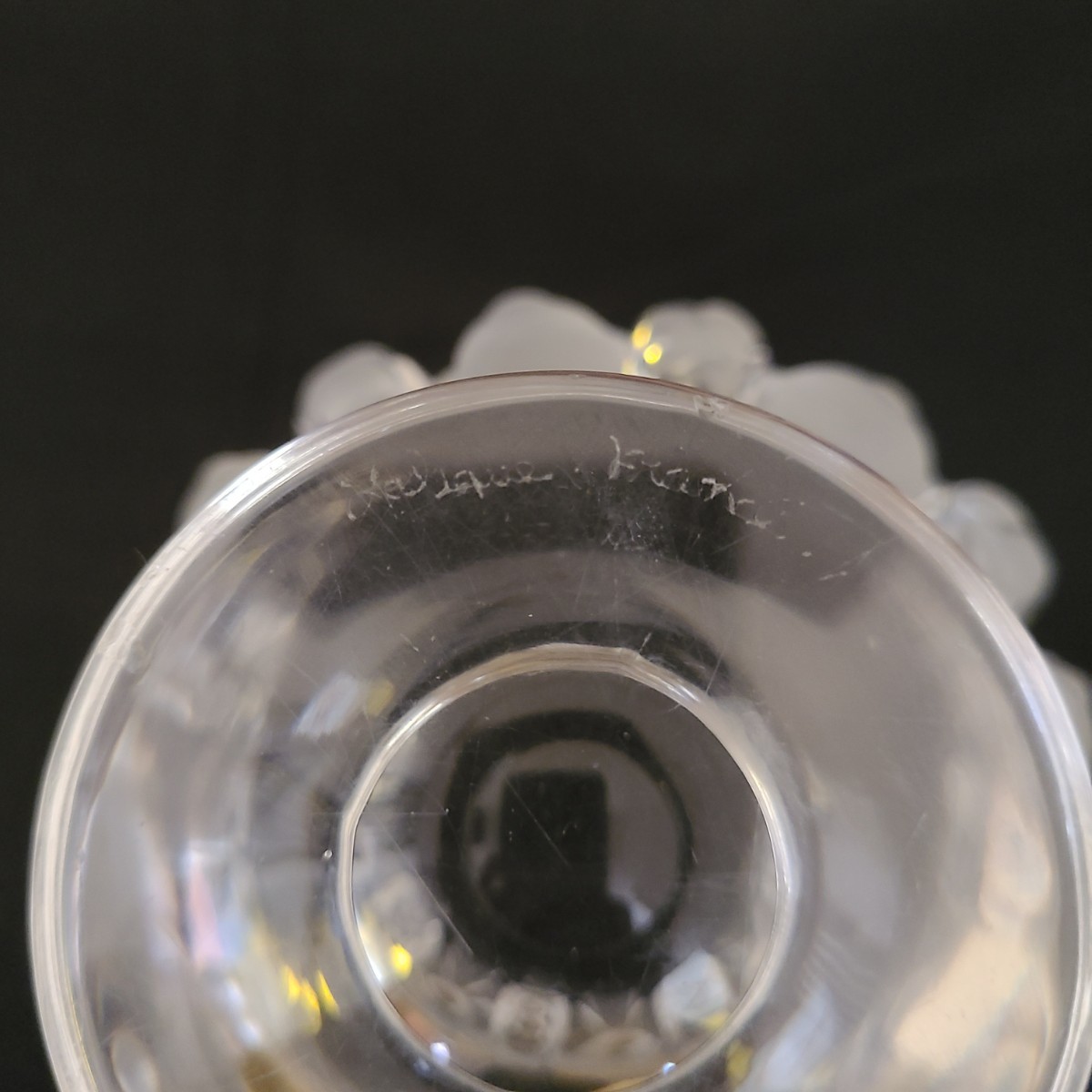 23☆ LALIQUE クリスタルガラス ダンピエール 小鳥 花瓶 フラワー
