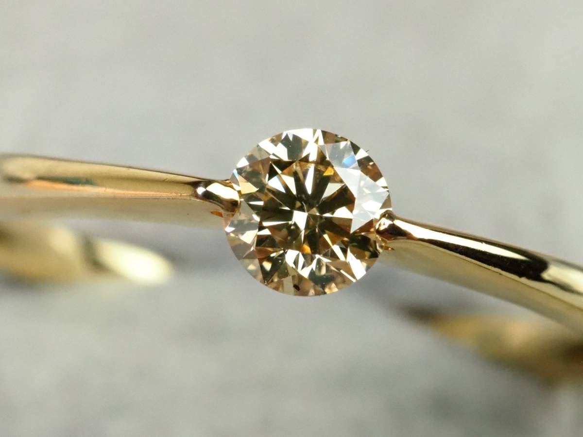 1858M】K18ゴールド 天然ダイヤモンド 0.30ct/2.7g リング 指輪 ♯22.5号