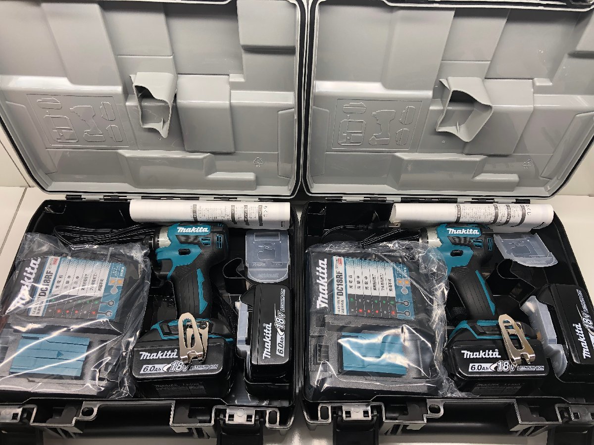未使用新品 2ケースセット makita マキタ TD173DRGX インパクトドライバ バッテリー2個 18V 6.0Ah ブルー 電動工具 DIY