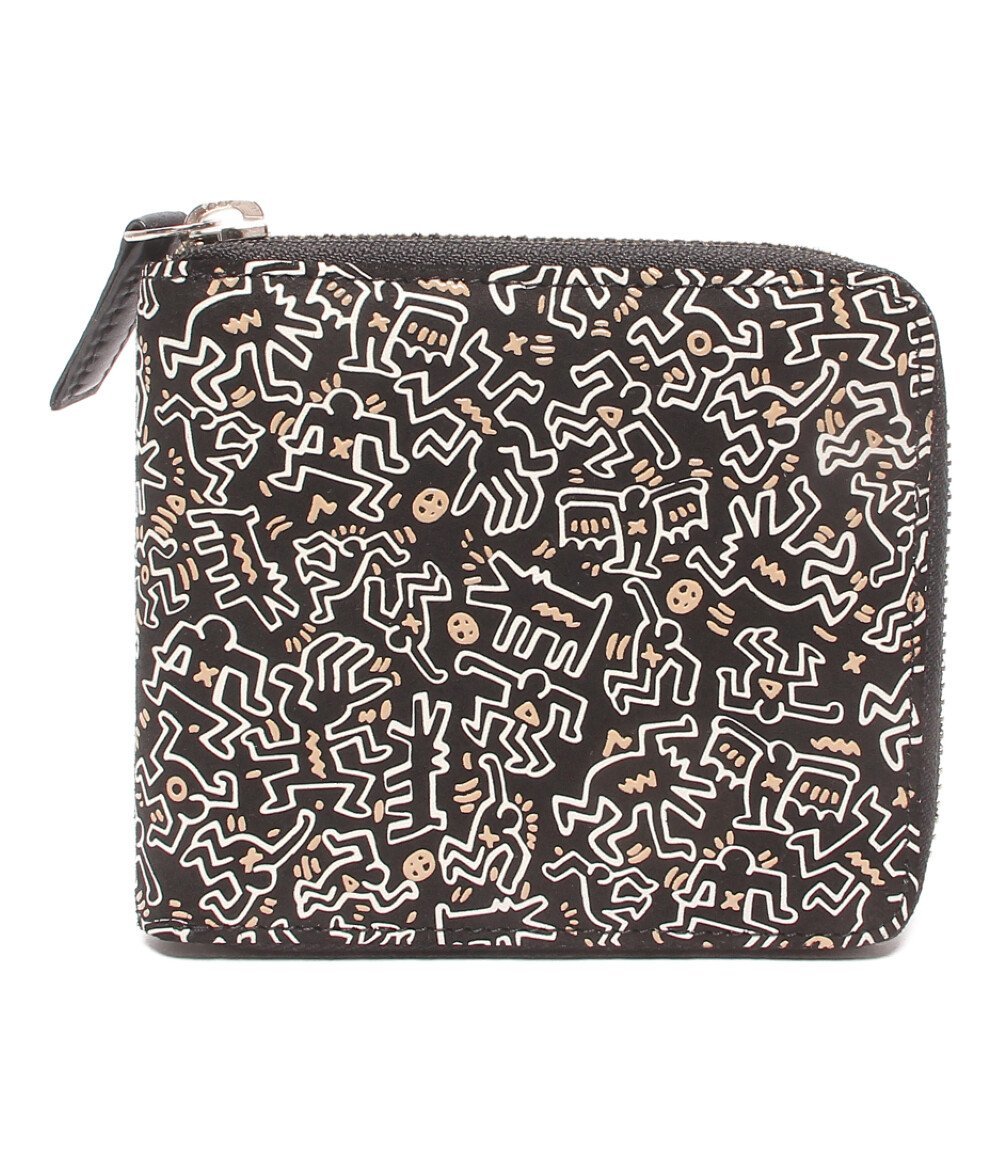 美品 ラウンドファスナー二つ折り財布 キーズへリング ユニセックス 印傳屋 INDEN-YA